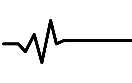 Heartbeat in black on a transparent background
